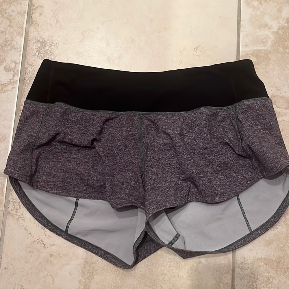 Grey Lululemon speed up inseam 2.5 size 2